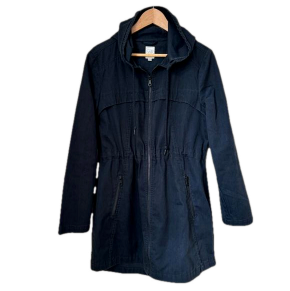 Twik navy mid-weight hooded jacket. Size L